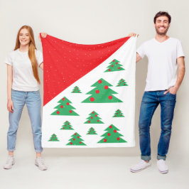 Cobertor De Velo Árvore de Natal e Flocos de Neve Felinos Vermelhos