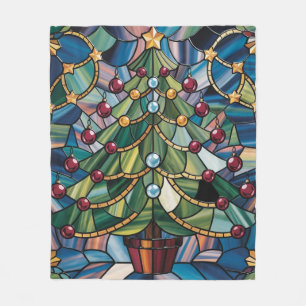 Cobertor De Velo Árvore de Natal em Vidro Colorido Estilo Tiffany