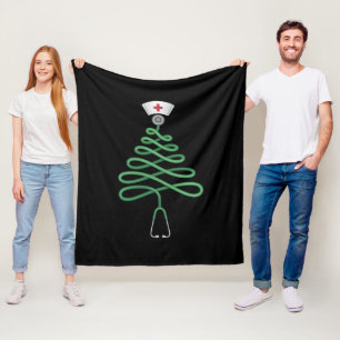 Cobertor De Velo Árvore de Natal Estetoscópio Enfermeira Roupa de T