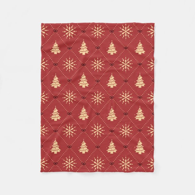 Cobertor De Velo Árvore de Natal Floco de Neve Diamante Padrão Dour (Frente)