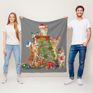 Cobertor De Velo Árvore de Natal Gato de Natal Feio Pai de Gato