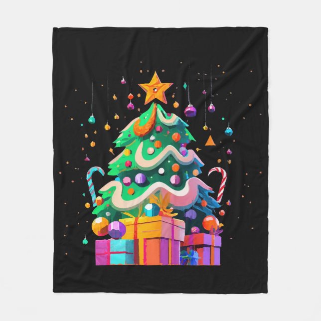 Cobertor De Velo Árvore de Natal Mágica Radiance (Frente)