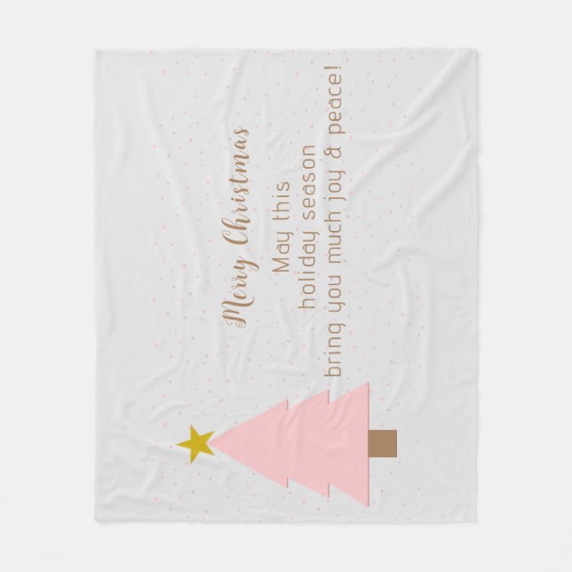 Cobertor De Velo Árvore de Natal Rosa Solo, Gelada Elegante, Estrel (Frente)