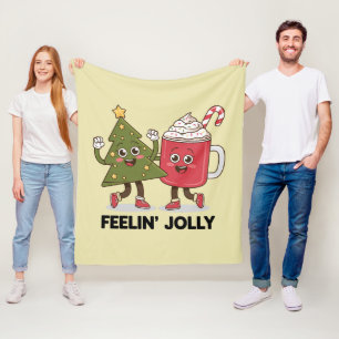 Cobertor De Velo Árvore de Natal Sentindo-se Alegre Amante do Café 