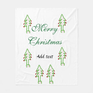 Cobertor De Velo Árvore de Natal verde cereja vermelha alegria Nata