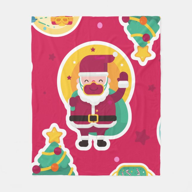 Cobertor De Velo árvore de papais noeis de máscara de vírgula (Frente)