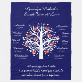 Cobertor De Velo Árvore do vovô (corações), Nomes e Datas Brancos/A