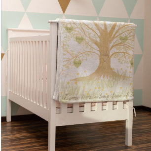 Cobertor De Velo Árvore Familiar de Manutenção de Cores Aquáticas B