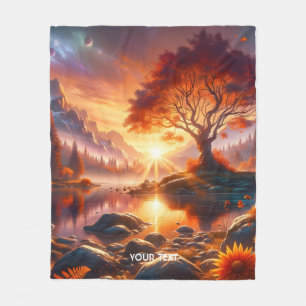 Cobertor De Velo Árvore Laranja Fantasy Cuja Pista Solta