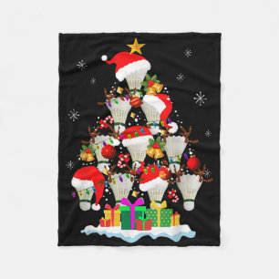 Cobertor De Velo Árvore Natal Badminton Ball Santa Hat Engraçado Xm
