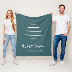 Cobertor De Velo Árvore verde de palheiro de Natal minimalista mode