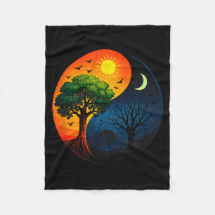 Cobertor De Velo Árvore Yin Yang - Símbolo Budista de Meditação Yog