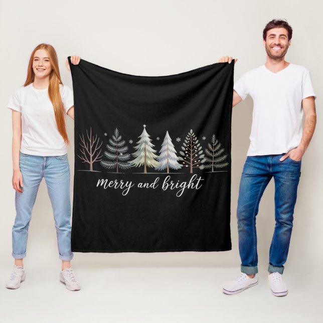 Cobertor De Velo Árvores Alegres e Iluminadas Natal Feriado Inverno (In Situ)