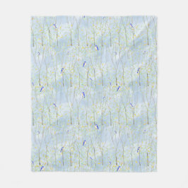 Cobertor De Velo Árvores-Bluebird e Céu