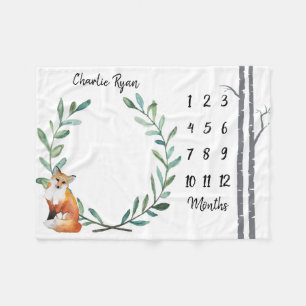 Cobertor De Velo Árvores da grinalda e de vidoeiro do Fox da