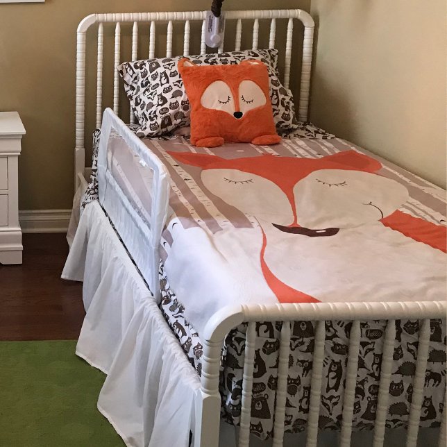 Cobertor De Velo Árvores De Aves Da Raposa Vermelha Cura (Red Fox Birch Tree Fleece Blanket)