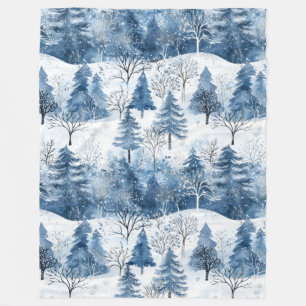 Cobertor De Velo Árvores de Natal Blue White Mountain