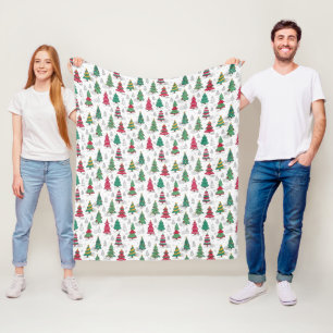 Cobertor De Velo Árvores de Natal Decoradas Caprichosas e Divertida
