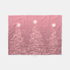 Cobertor De Velo Árvores de Natal Elegante, Rosa Dourado 