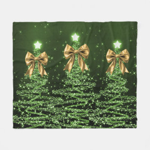 Cobertor De Velo Árvores de Natal Espelhadas Verdes com Laço de Our