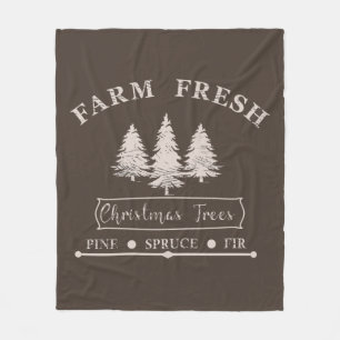 Cobertor De Velo Árvores de Natal frescas de fazenda