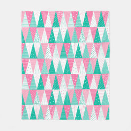 Cobertor De Velo Árvores de Natal Rosa e Teal