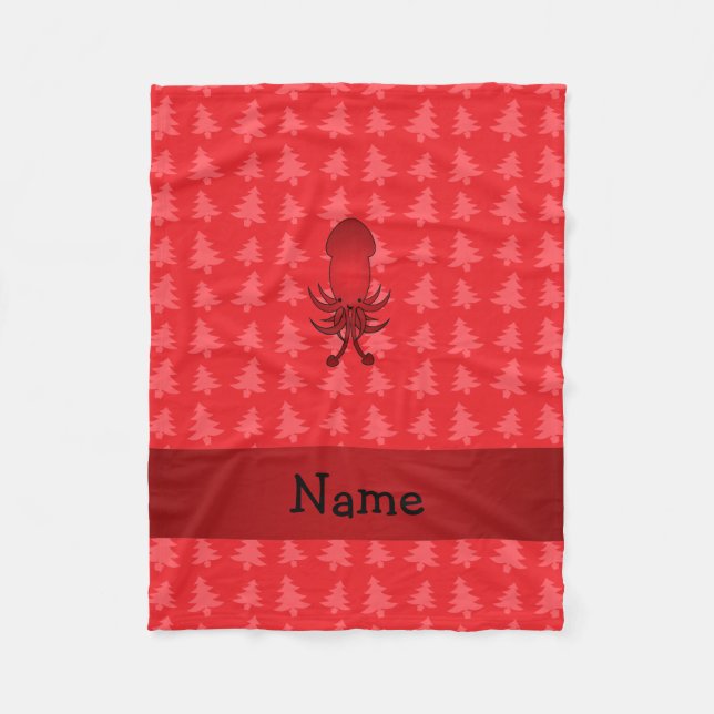Cobertor De Velo Árvores de natal vermelho-lula (Frente)