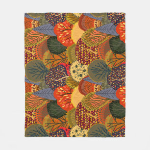 Cobertor De Velo Árvores de outono estilizadas, padrão de floresta