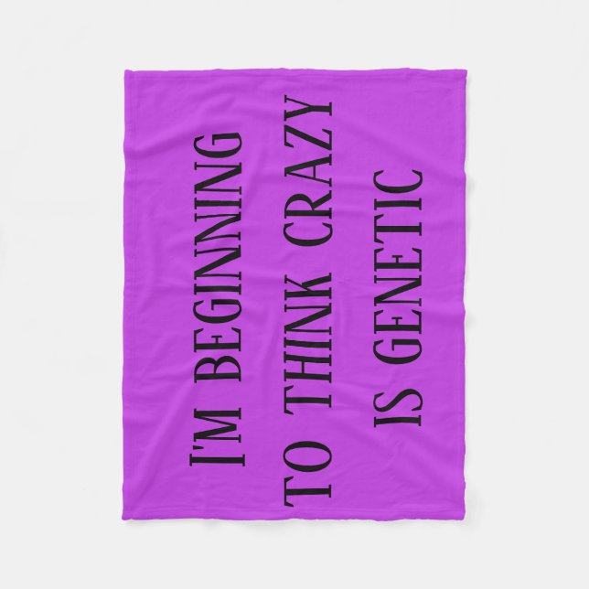 Cobertor De Velo As citações pretas órfãos, loucas são impressão (Frente)