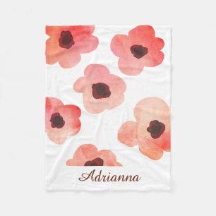 Cobertor De Velo As flores corais lunáticas da aguarela