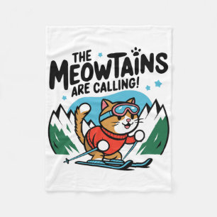 Cobertor De Velo As Montanhas Meow Estão Chamando Gato Snowboard Es