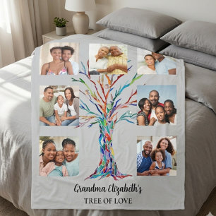 Cobertor De Velo As Sete Cinzas de Colagem Fotográfica da Vovó