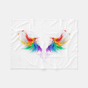Cobertor De Velo Asas Fluffy Rainbow