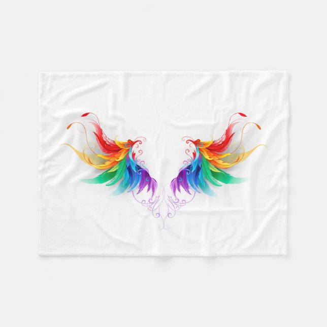 Cobertor De Velo Asas Fluffy Rainbow (Frente (Horizontal))