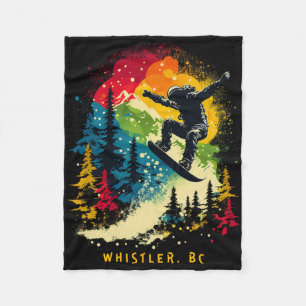 Cobertor De Velo Assobiador Bc Canadá Snowboarder Snowboard Resort