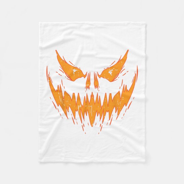 Cobertor De Velo Assustador Jack O Lanterna Face Pumpkin Halloween (Frente)