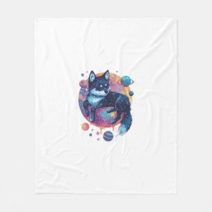 Cobertor De Velo Astral Akita - Cachorro Espacial Cósmico