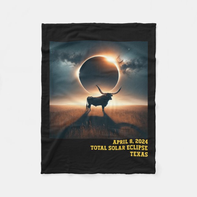 Cobertor De Velo Astro Comemorativo de 2024 Eclipse Solar Total do  (Frente)
