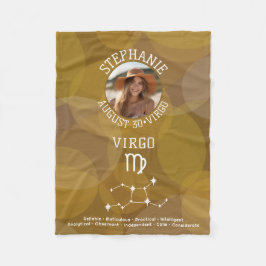 Cobertor De Velo Astrologia Virgo - Símbolo Zodiac Foto Personaliza