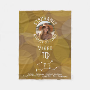 Cobertor De Velo Astrologia Virgo - Símbolo Zodiac Foto Personaliza