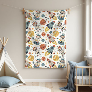 Cobertor De Velo Astronaut Baby Blanket Rocket Gift for Little Boy