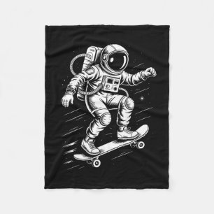 Cobertor De Velo Astronaut Fazendo Skate no Espaço Design Cósmico d