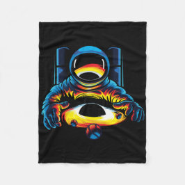 Cobertor De Velo Astronauta Com Buraco Negro