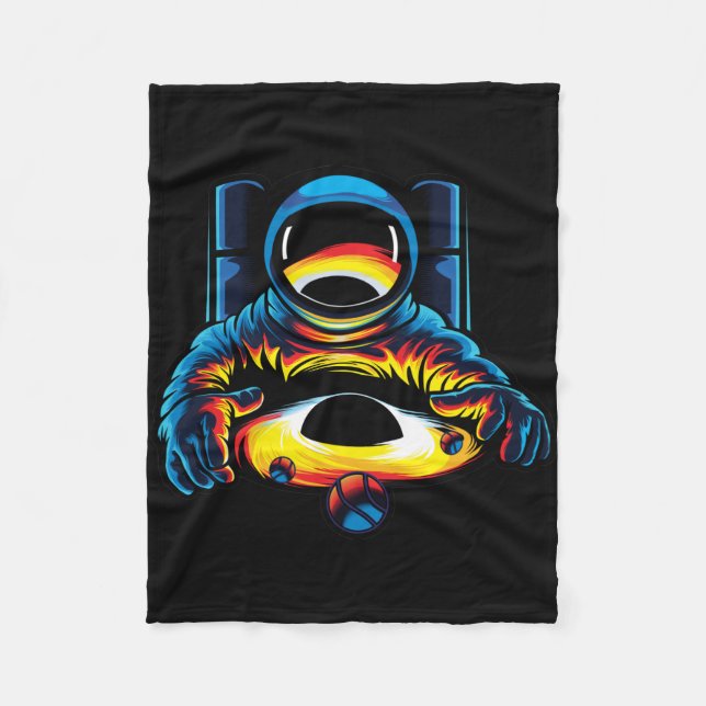 Cobertor De Velo Astronauta Com Buraco Negro (Frente)