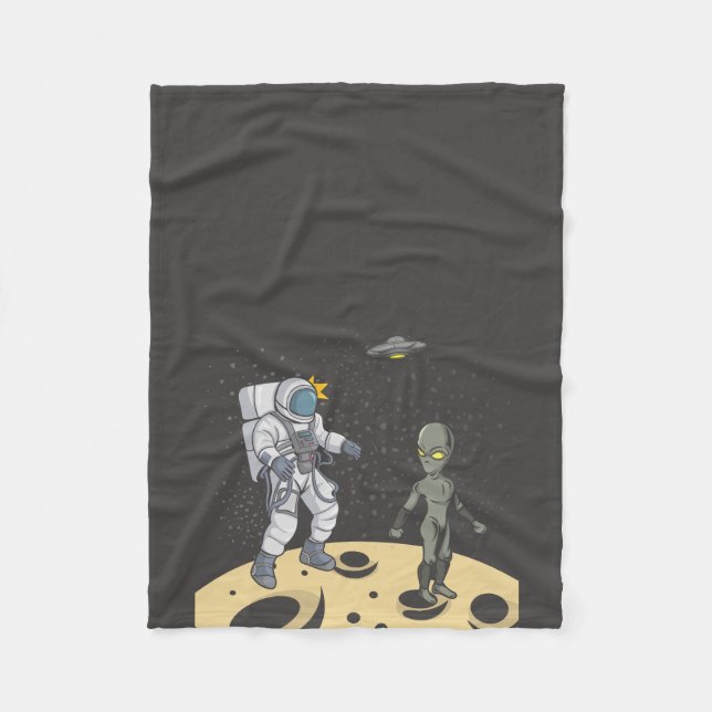 Cobertor De Velo Astronauta e alienígena   (Frente)