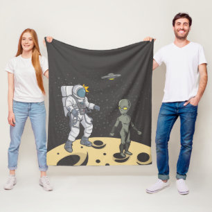 Cobertor De Velo Astronauta e alienígena