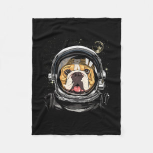 Cobertor De Velo Astronauta Espacial Buldogue Americano Galáxia Ast
