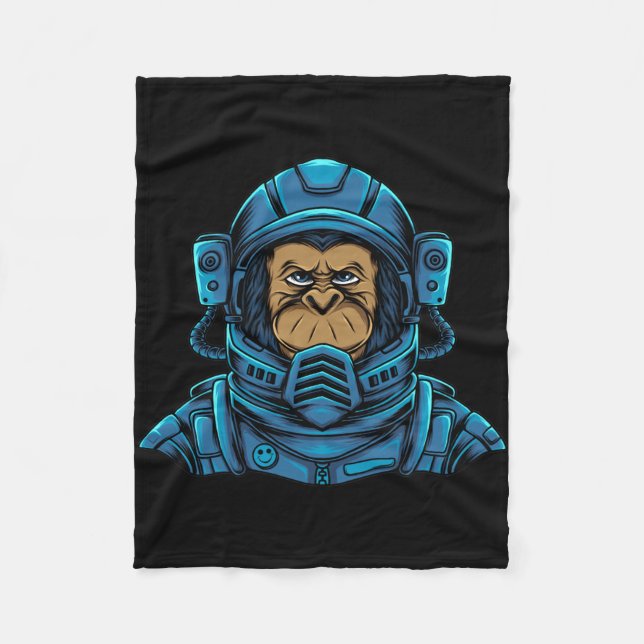 Cobertor De Velo Astronauta Macaco Astro (Frente)