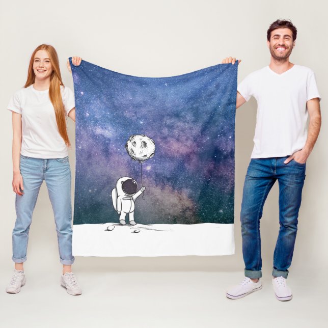Cobertor De Velo Astronauta no espaço com balão da lua cosmos estre (In Situ)