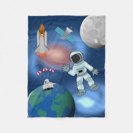 Cobertor De Velo Astronauta no Tema da Galáxia Espacial